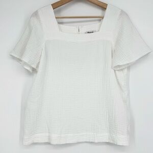 Madewell Lightspun‎ Harlow Squareneck Gauzy Top Blouse